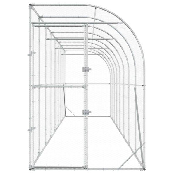 vidaXL Kurník proti stene Strieborná 600 x 150 x 215 cm – Obrázok 3