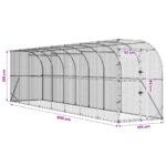 vidaXL Kurník proti stene Strieborná 600 x 150 x 215 cm – Obrázok 7