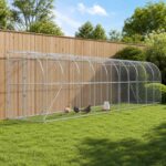 vidaXL Kurník proti stene Strieborná 600 x 150 x 215 cm – Obrázok 8