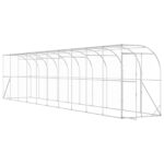 vidaXL Kurník proti stene Strieborná 600 x 150 x 215 cm – Obrázok 2