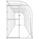 vidaXL Kurník proti stene Strieborná 600 x 150 x 215 cm – Obrázok 3