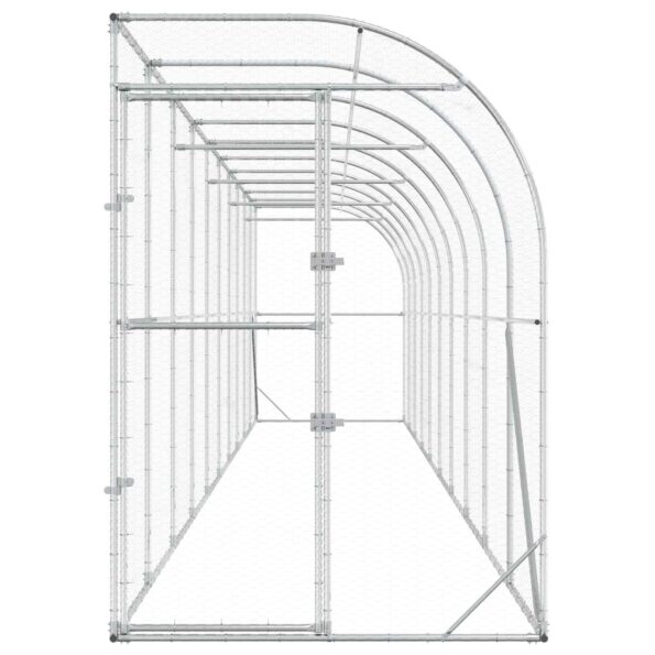 vidaXL Kurník proti stene Strieborná 600 x 150 x 215 cm – Obrázok 3