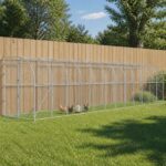 vidaXL Kurník proti stene Strieborná 600 x 150 x 215 cm