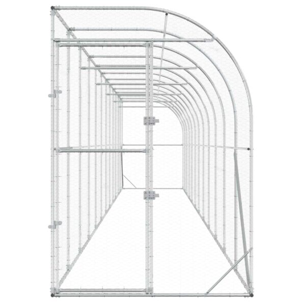 vidaXL Kurník proti stene Strieborná 600 x 150 x 215 cm – Obrázok 3