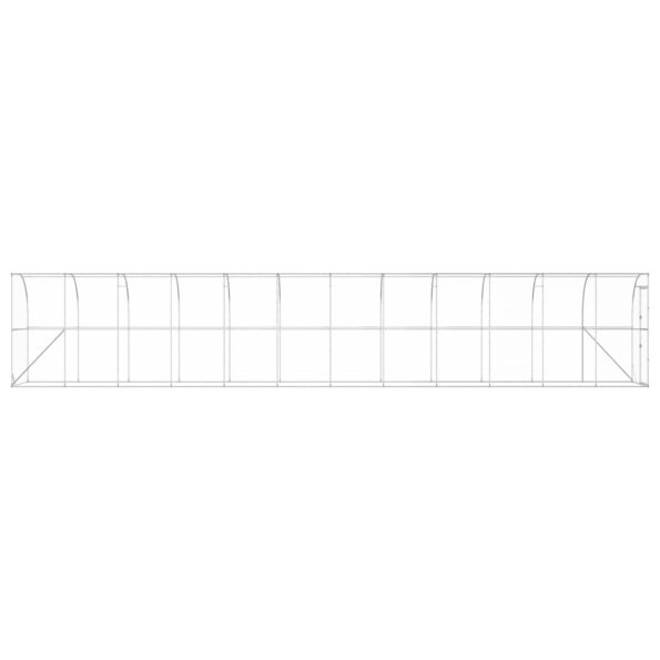 vidaXL Kurník proti stene Strieborná 600 x 150 x 215 cm – Obrázok 4