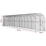 vidaXL Kurník proti stene Strieborná 600 x 150 x 215 cm – Obrázok 7