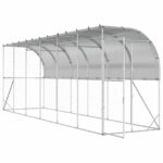 vidaXL Kurník proti stene Strieborná 600 x 150 x 215 cm – Obrázok 2