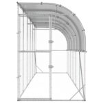 vidaXL Kurník proti stene Strieborná 600 x 150 x 215 cm – Obrázok 3