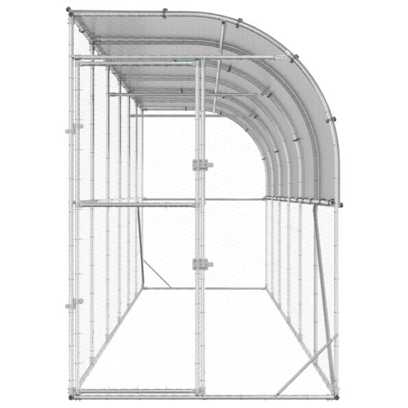 vidaXL Kurník proti stene Strieborná 600 x 150 x 215 cm – Obrázok 3