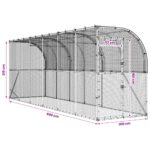 vidaXL Kurník proti stene Strieborná 600 x 150 x 215 cm – Obrázok 8