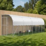 vidaXL Kurník proti stene Strieborná 600 x 150 x 215 cm – Obrázok 9