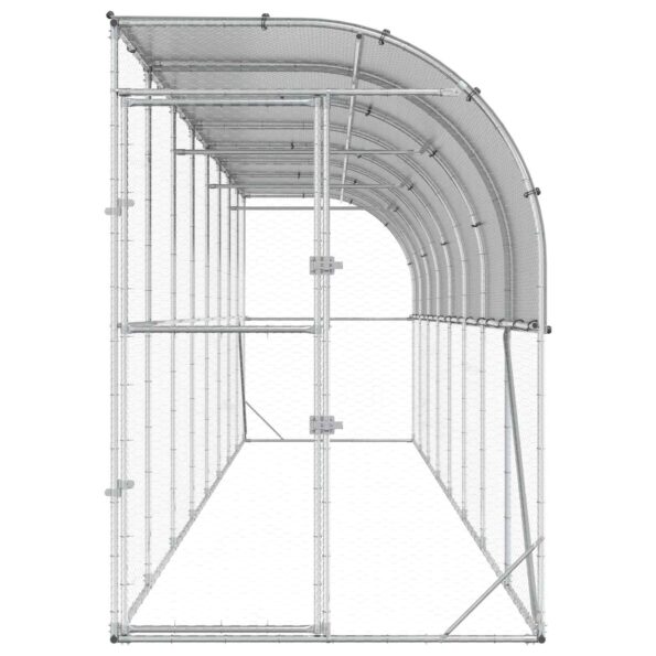 vidaXL Kurník proti stene Strieborná 600 x 150 x 215 cm – Obrázok 3