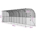 vidaXL Kurník proti stene Strieborná 600 x 150 x 215 cm – Obrázok 8