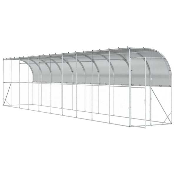 vidaXL Kurník proti stene Strieborná 600 x 150 x 215 cm – Obrázok 2