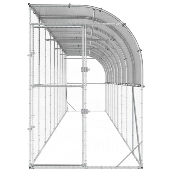 vidaXL Kurník proti stene Strieborná 600 x 150 x 215 cm – Obrázok 3