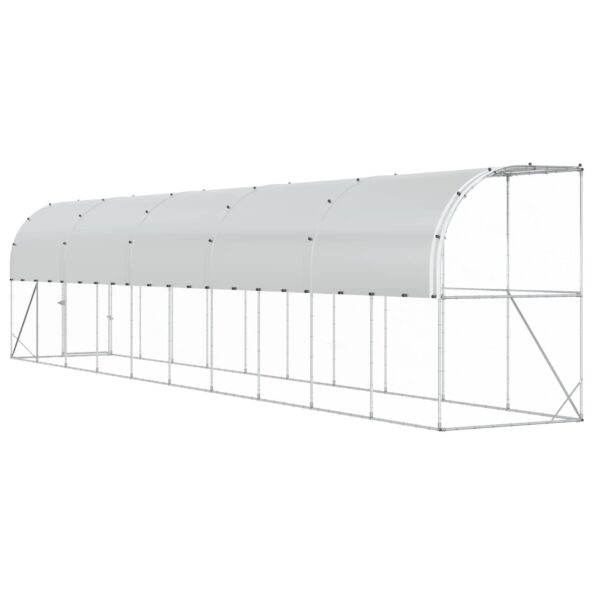 vidaXL Kurník proti stene Strieborná 600 x 150 x 215 cm – Obrázok 5