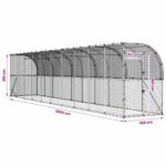 vidaXL Kurník proti stene Strieborná 600 x 150 x 215 cm – Obrázok 8