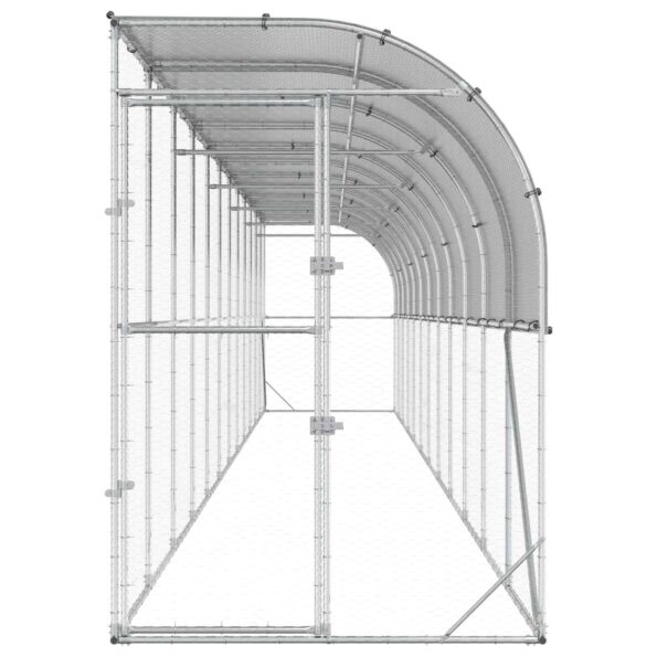 vidaXL Kurník proti stene Strieborná 600 x 150 x 215 cm – Obrázok 3