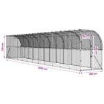 vidaXL Kurník proti stene Strieborná 600 x 150 x 215 cm – Obrázok 8