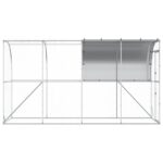 vidaXL Kurník proti stene Strieborná 400 x 100 x 215 cm – Obrázok 4