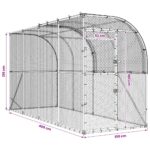 vidaXL Kurník proti stene Strieborná 400 x 100 x 215 cm – Obrázok 8