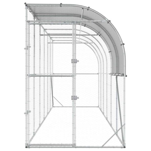 vidaXL Kurník proti stene Strieborná 600 x 100 x 215 cm – Obrázok 3