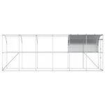 vidaXL Kurník proti stene Strieborná 600 x 100 x 215 cm – Obrázok 4