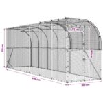 vidaXL Kurník proti stene Strieborná 600 x 100 x 215 cm – Obrázok 8