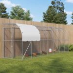 vidaXL Kurník proti stene Strieborná 800 x 100 x 215 cm