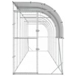 vidaXL Kurník proti stene Strieborná 800 x 100 x 215 cm – Obrázok 3