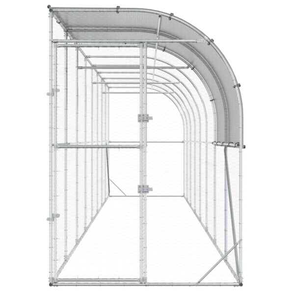 vidaXL Kurník proti stene Strieborná 800 x 100 x 215 cm – Obrázok 3