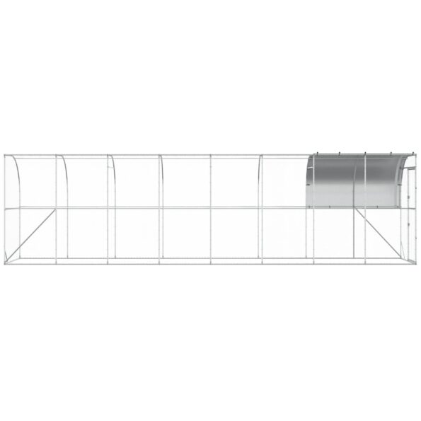 vidaXL Kurník proti stene Strieborná 800 x 100 x 215 cm – Obrázok 4