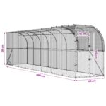 vidaXL Kurník proti stene Strieborná 800 x 100 x 215 cm – Obrázok 8