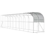 vidaXL Kurník proti stene Strieborná 1000 x 100 x 215 cm – Obrázok 2