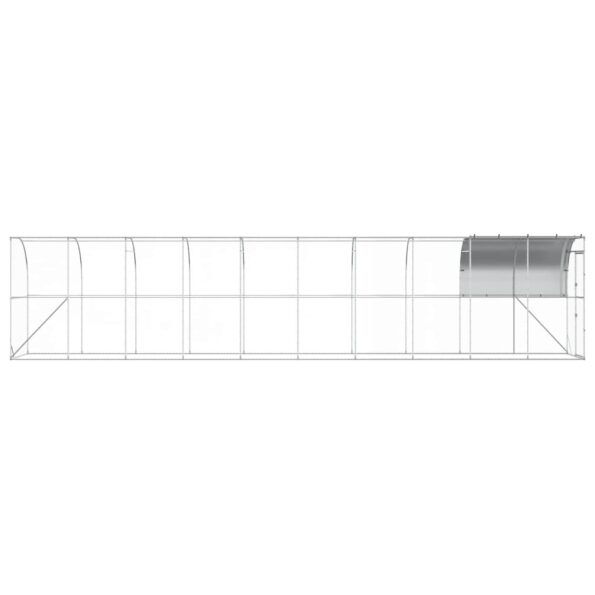 vidaXL Kurník proti stene Strieborná 1000 x 100 x 215 cm – Obrázok 4