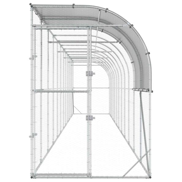 vidaXL Kurník proti stene Strieborná 1200 x 100 x 215 cm – Obrázok 3