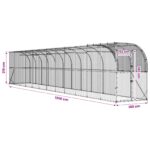 vidaXL Kurník proti stene Strieborná 1200 x 100 x 215 cm – Obrázok 8
