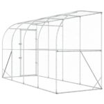 vidaXL Kurník proti stene Strieborná 600 x 150 x 215 cm – Obrázok 5
