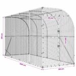 vidaXL Kurník proti stene Strieborná 600 x 150 x 215 cm – Obrázok 7