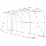 vidaXL Kurník proti stene Strieborná 600 x 150 x 215 cm – Obrázok 2