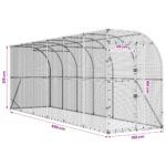 vidaXL Kurník proti stene Strieborná 600 x 150 x 215 cm – Obrázok 7