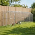 vidaXL Kurník proti stene Strieborná 600 x 150 x 215 cm