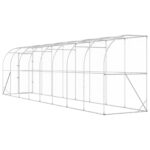 vidaXL Kurník proti stene Strieborná 600 x 150 x 215 cm – Obrázok 5