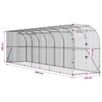 vidaXL Kurník proti stene Strieborná 600 x 150 x 215 cm – Obrázok 7