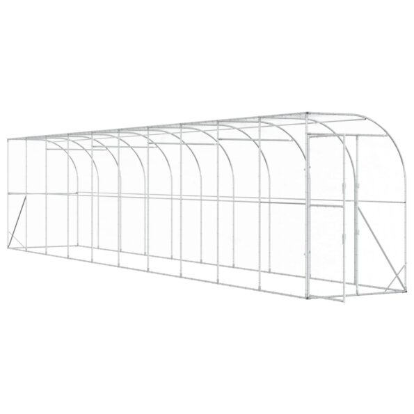 vidaXL Kurník proti stene Strieborná 600 x 150 x 215 cm – Obrázok 2