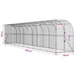 vidaXL Kurník proti stene Strieborná 600 x 150 x 215 cm – Obrázok 7