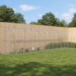 vidaXL Kurník proti stene Strieborná 600 x 150 x 215 cm – Obrázok 8