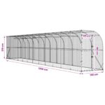 vidaXL Kurník proti stene Strieborná 600 x 150 x 215 cm – Obrázok 7
