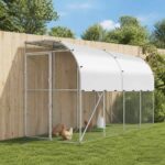 vidaXL Kurník proti stene Strieborná 600 x 150 x 215 cm – Obrázok 9
