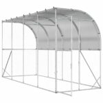 vidaXL Kurník proti stene Strieborná 600 x 150 x 215 cm – Obrázok 2
